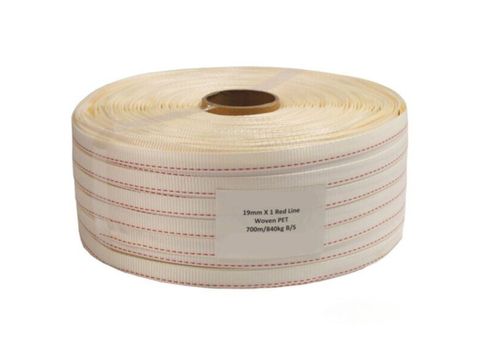 Woven Poly Strap - 1 Red Line (840kg Break Load)