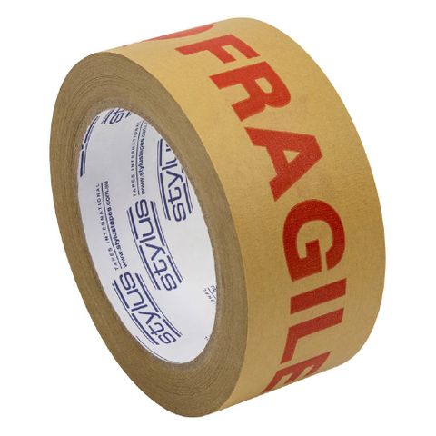 Stylus Paper "HANDLE WITH CARE" Tape - Red/Brown