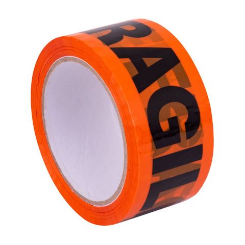 Stylus Acrylic "FRAGILE" Tape - Fluro Orange/Black