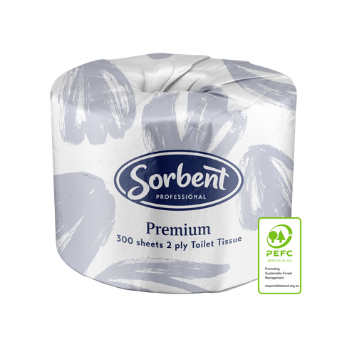 Sorbent Professional Premium Toilet Tissue 2 Ply 300 Sheets