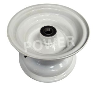 8 x 5.375 1pc 25mm  brg6205 CENTRER TUBE 100mm WHITE RIM