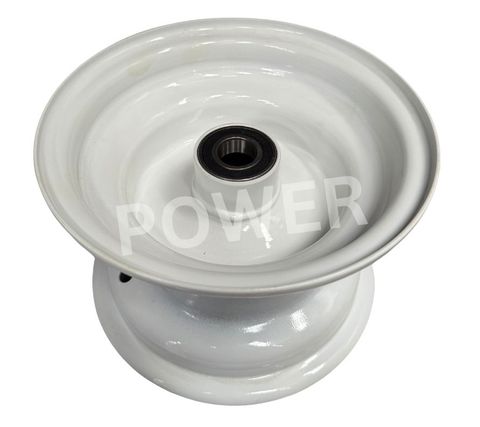 8 x 5.375 1pc 25mm  brg6205 CENTRER TUBE 100mm WHITE RIM