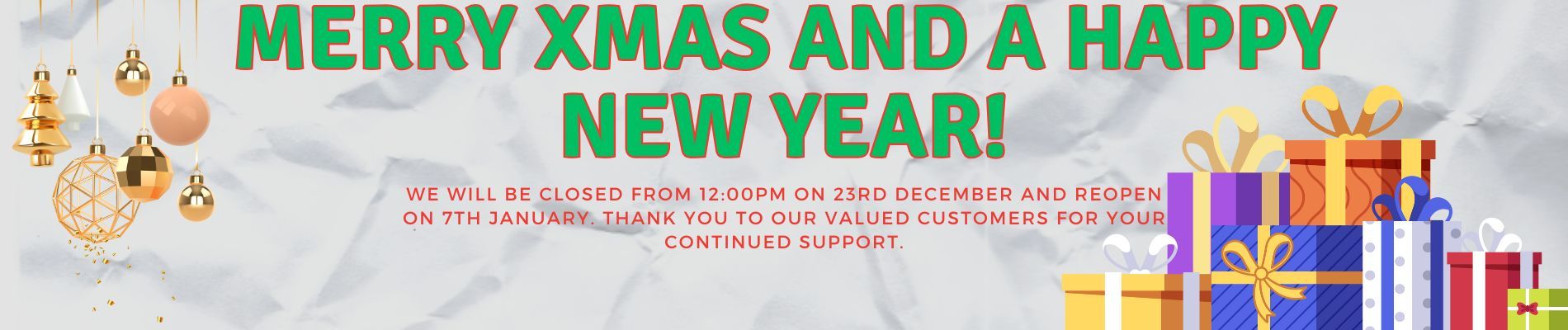 Xmas Closure Message