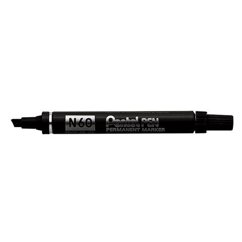 PENTEL N60 CHISEL MARKER BLACK METAL