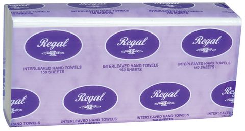 Regal Interleaved Hand Towel - 150 Sheet 23cm x 22cm