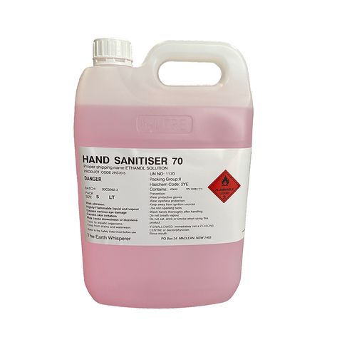 Hand Sanitiser 70% Ethanol Solution - 5L