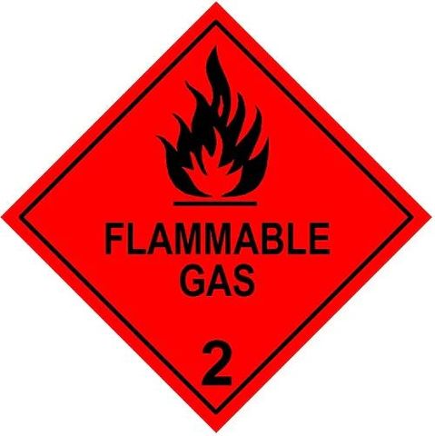Flammable Gas 2 – DG Label - 100x100mm