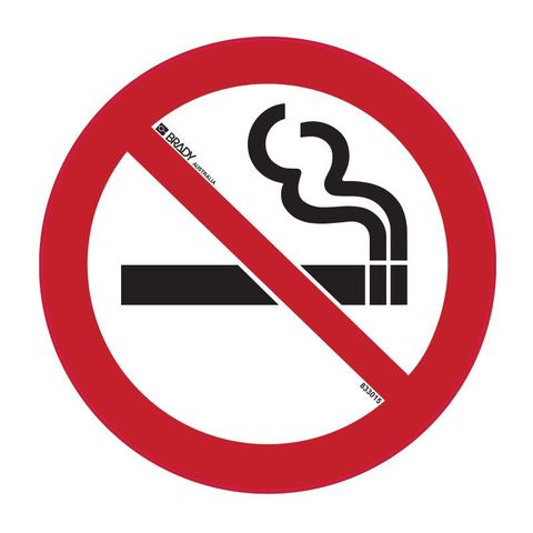 No Smoking Stickers 100mm Diameter - 5/Pack