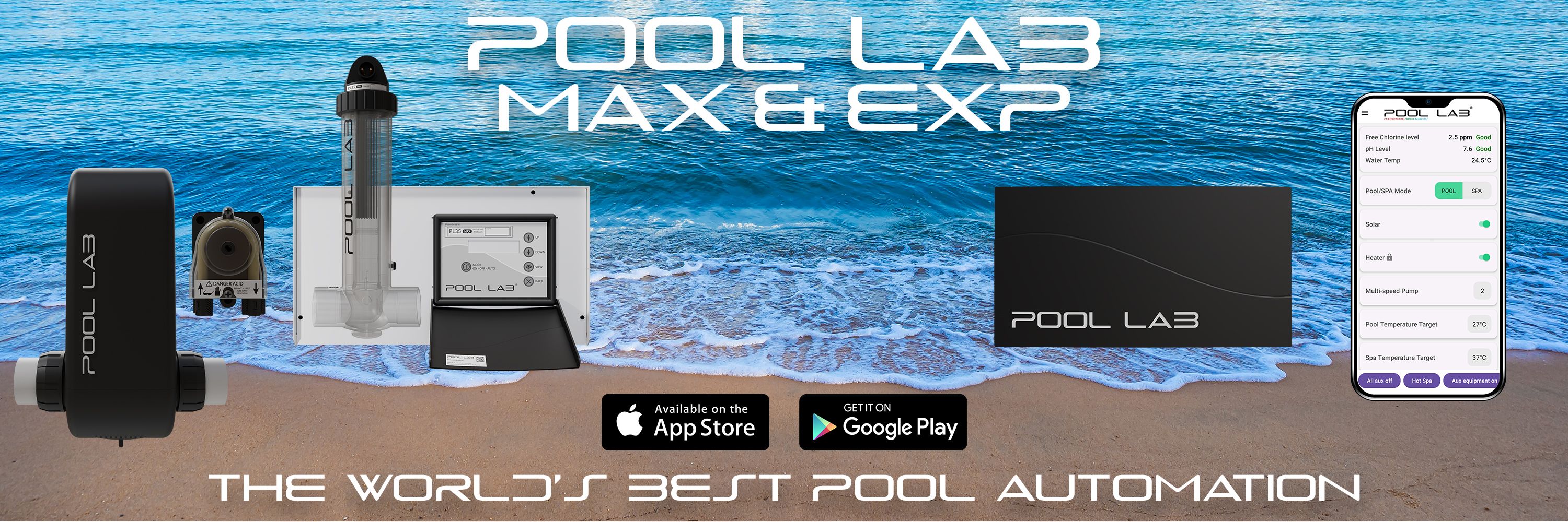 Worlds best pool automation, Pool lab Max and Expansion module, chlorinator, pool water management, Australia chlorinator