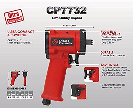 CP7732 1/2in stubby impact gun