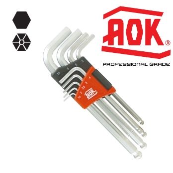 9pc ball hex key set metric - AOK