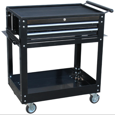 tool trolley black 2 drawer sp tools