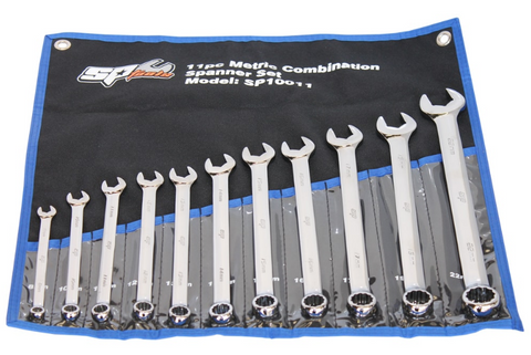 11pc ring and open end spanner set metric sp tools