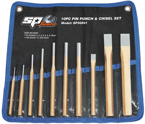 pin punch & chisel 10 piece set sp tools