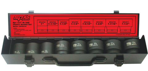 3/4dr 8pc SAE impact socket set sp tools