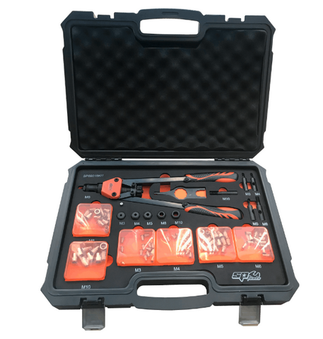 nut riveter set - lever type - 74pc - sp tools