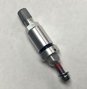 aluminium TPMS valve - dark grey, bottom mount (Tesla)