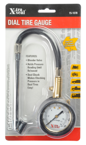 dial gauge 0-160psi w/bleed valve, d/foot chuck Xtraseal