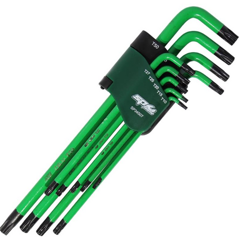 torx tamperproof key set 9pc - sp tools (green)