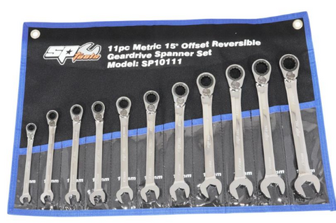 gear drive r&oe metric spanner set 11pc 15' offset sp tools