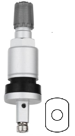 aluminium TPMS valve bottom mount, parallel flat base