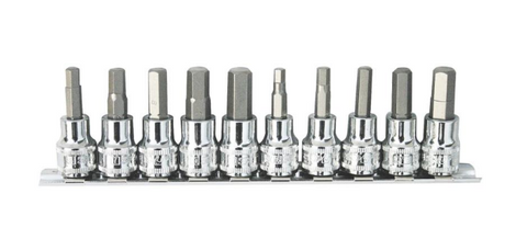 3/8dr 10pc inhex socket set on rail metric/sae sp tools