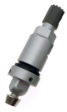 aluminium TPMS valve - silver, bottom mount (Tesla)