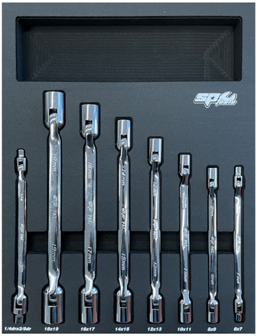 Dual Flexhead Socket Spanner Set - 8PC - sp tools