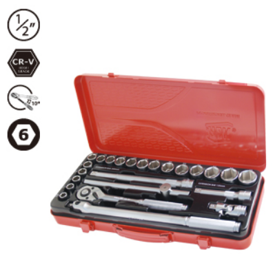 socket set 1/2dr metric 24pc - AOK
