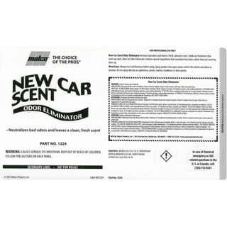 NEW CAR SCENT SECONDARY LABEL