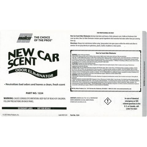 NEW CAR SCENT SECONDARY LABEL