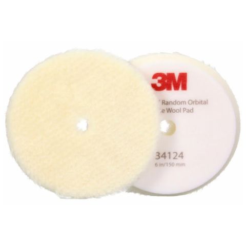 3M 34124 PERFECT-IT RANDOM ORBITAL COARSE WOOL COMPOUNDING PAD 150MM (PKT 2)