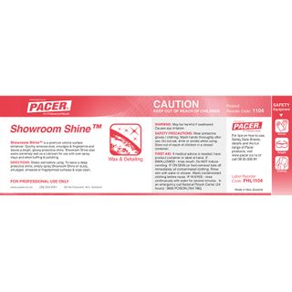 PACER HALF LABEL FOR SHOWROOM SHINE