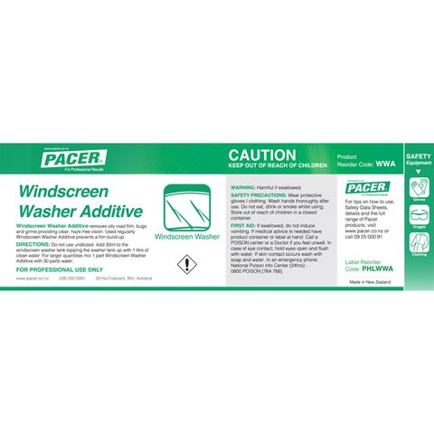 HALF LABEL FOR WINDOW WASHER ADDITIVE