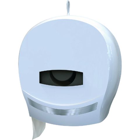 JUMBO TOILET ROLL DISPENSER SINGLE WHITE