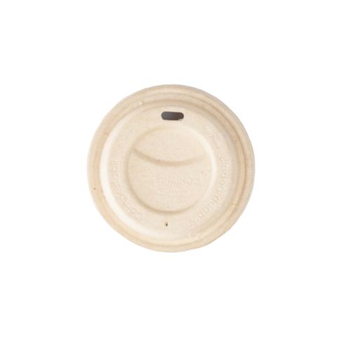 Natural Paper Lid to suit 8oz Hot Cups 1000/ctn