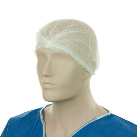 White Crimped Disposable Hats 100/pkt