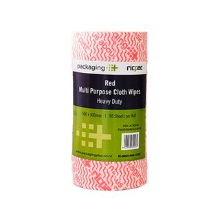 Cloth Wipes Roll Red Heavy Duty 30cm x 45mtr