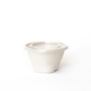 PP lid for 8/12/16oz Compostable Round Pottle 100/pkt