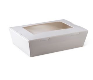 Lunch Box with Window White Medium 180 x 120 x 50mm