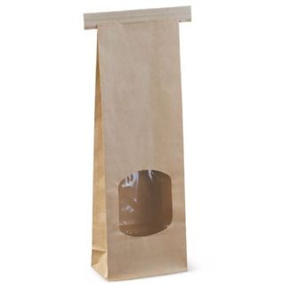 Tin Tie Bag with Window Small 88 x 47 x 260mm 500/ctn