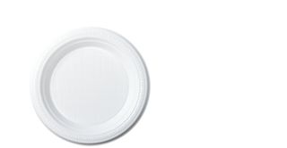 Plastic Plate White 18cm (Pkt) 50