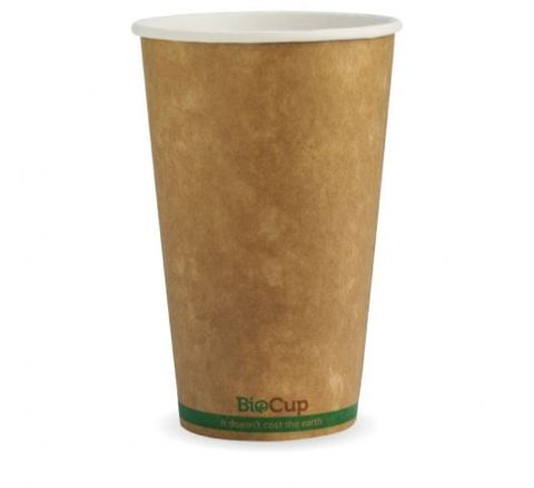 Kraft Single Walled 16oz 90mm Hot Cup – Green Stripe