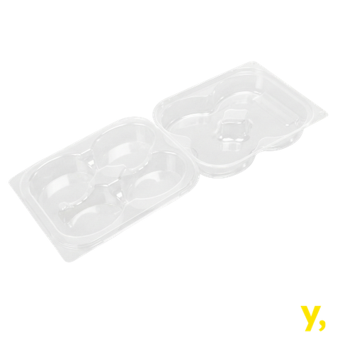 Tray Clear Friand Tray 4 pack - 200/ctn