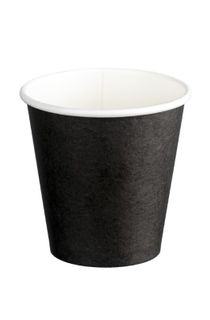 Plain Black Hot Cup PE Single Wall 285ml 8oz 1000/ctn