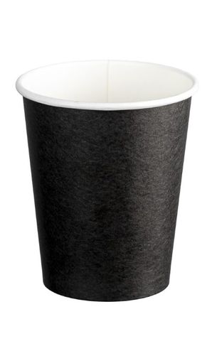 Plain Black Hot Cup PE Single Wall 400ml 12oz 1000/ctn