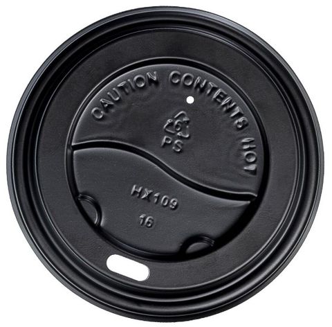 PE Black Lids 90mm for Hot Cup  8 / 12 / 16oz 1000/ctn