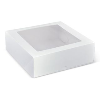 9"Patisserie Box Square with Window 230 x 230 x 75mm 200/ctn