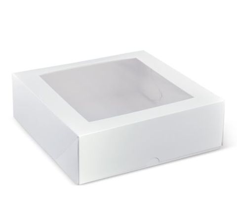 9"Patisserie Box Square with Window 230 x 230 x 75mm 200/ctn