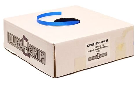 Blue PP Hand Strapping - 15 mm x 1000m Dura-Grip PP-1506H